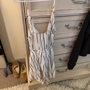 Black and white striped romper reverse